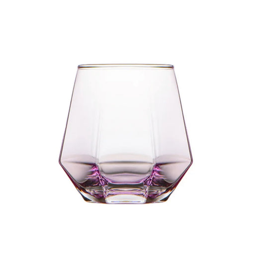 BÄHŪLU Geometric diamond shaped drinking glass, 300ml
