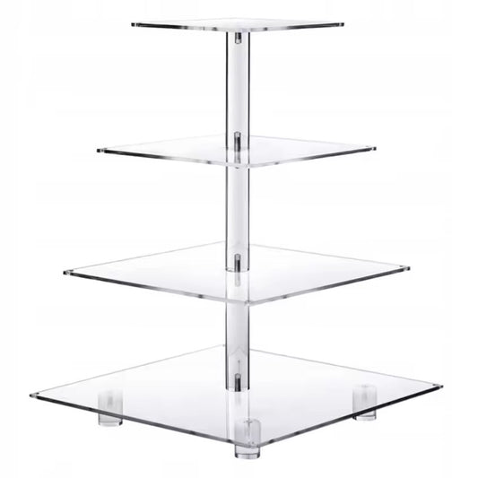 BÄHŪLU 4-tier Rectangle Arcylic dessert stand, 30x30x32cm