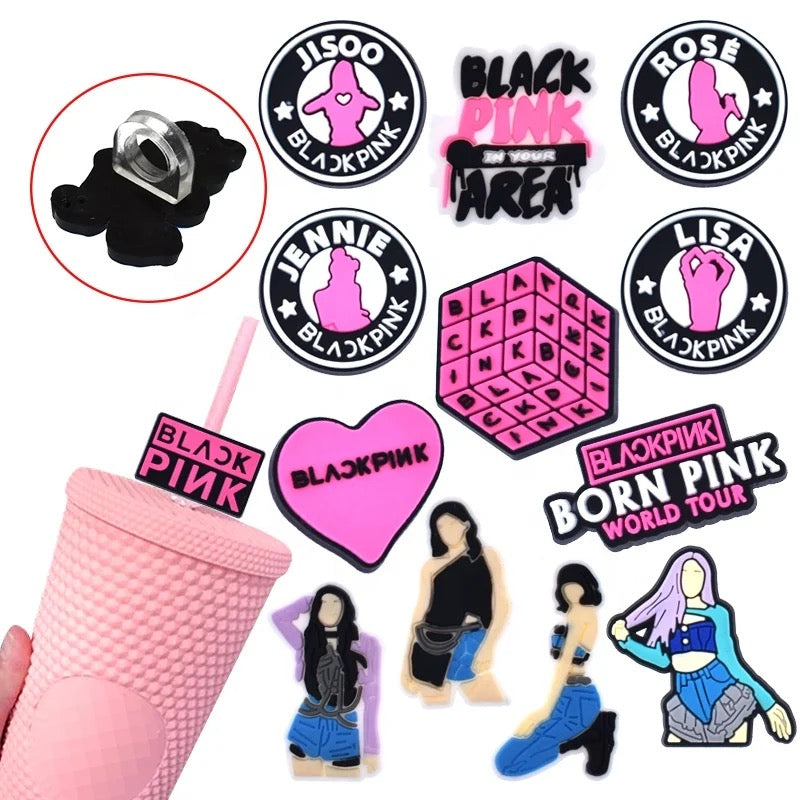 BLACKPINK Tumbler Straw Topper & Caps, set of 3, 6-8mm