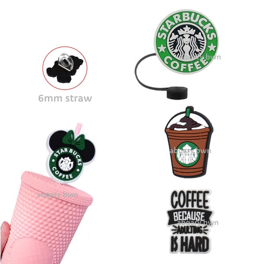 STARBUCKS Tumbler Straw Topper & Caps, set of 3, 6-8mm