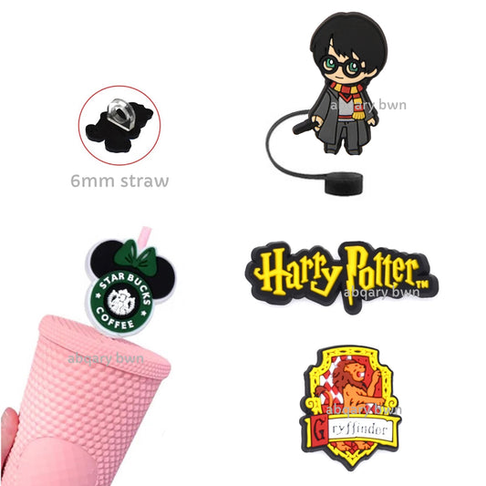 HARRY PORTER Tumbler Straw Topper & Caps, set of 3, 6-8mm