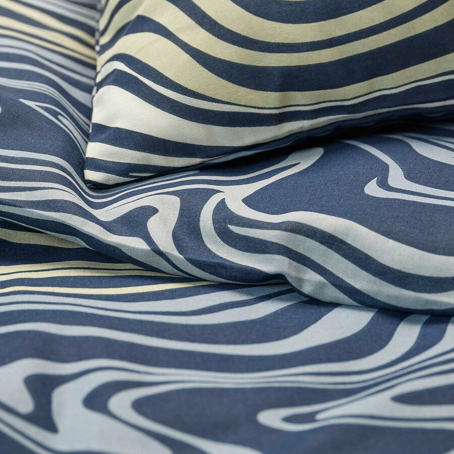 IKEA KLIPPNEJLIKA Duvet cover and pillowcase, blue/multicolour, 150x200/50x80 cm