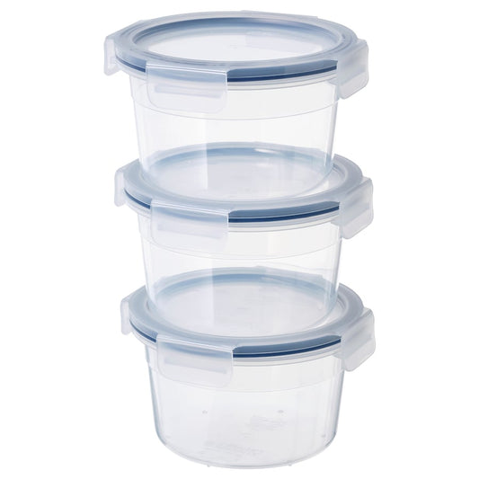 IKEA 365+ Food container with lid, round/plastic, 750 ml