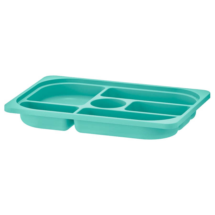 IKEA TROFAST Storage tray with compartments, turquoise, 42x30x5 cm