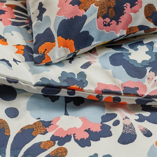 HÖNSGULLÖRT Duvet cover and pillowcase, floral pattern/multicolour, 150x200/50x80 cm