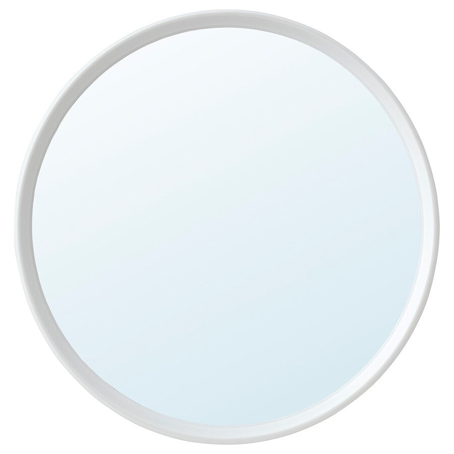 HÄNGIG Mirror, white/round, 26 cm