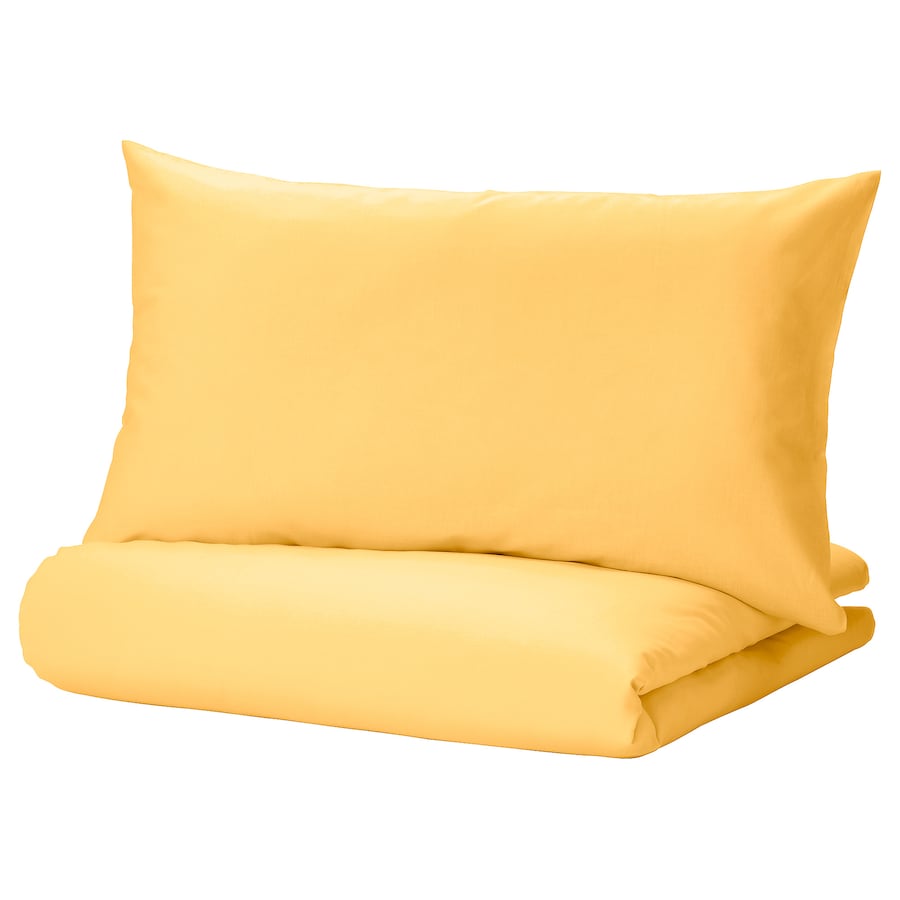 IKEA NATTSVÄRMARE Duvet cover and pillowcase, yellow, 150x200/50x80 cm