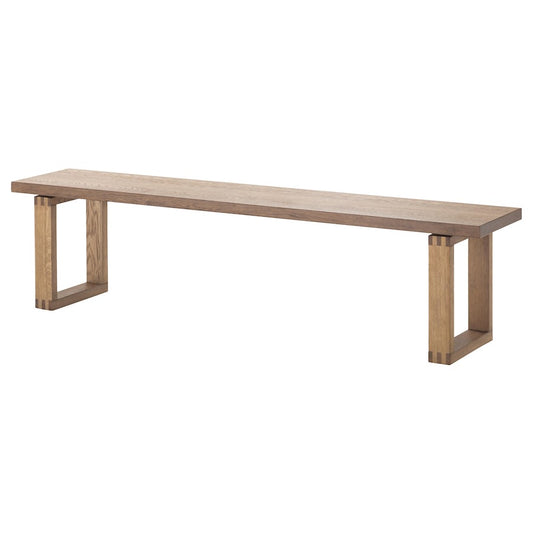 MÖRBYLÅNGA Bench, oak veneer/brown stained, 114 cm