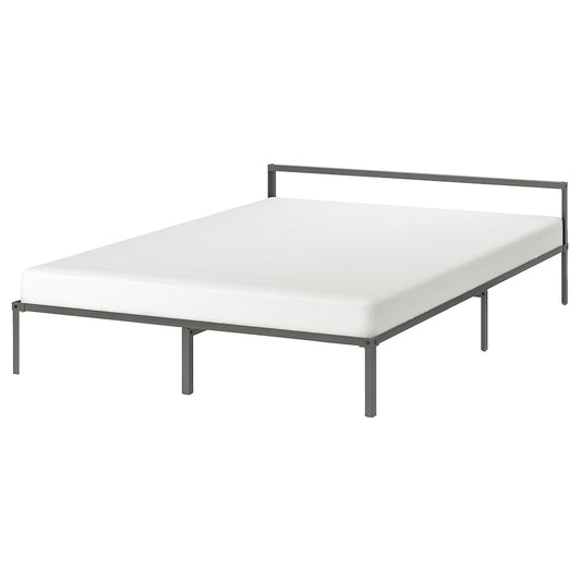 GRIMSBU Bed frame, grey, Luröy, 150x200 cm