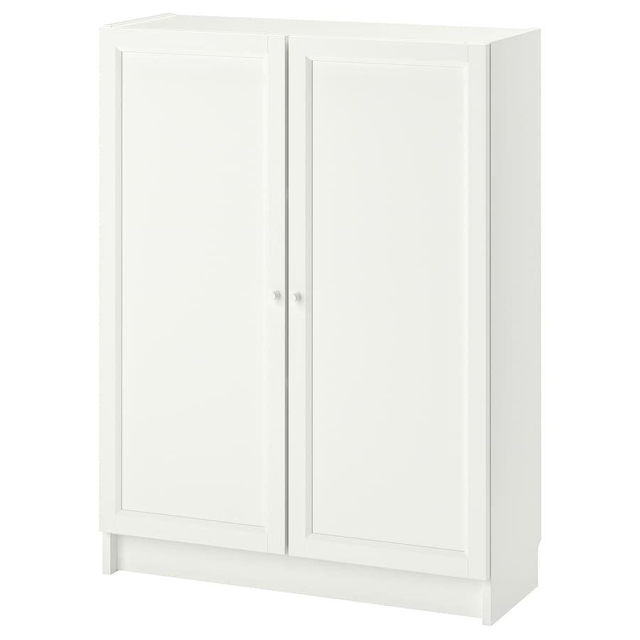 BILLY Bookcase with doors, white, 80x30x106 cm