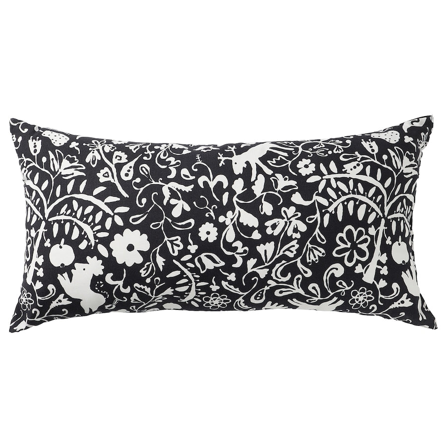 IKEA SANDMOTT Cushion, black/white, 30x58 cm