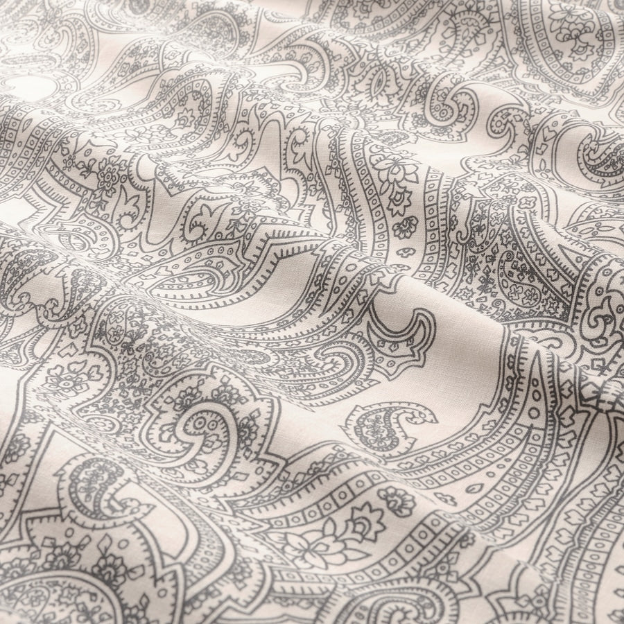 IKEA JÄTTEVALLMO Duvet cover and pillowcase, beige/dark grey, 150x200/50x80 cm