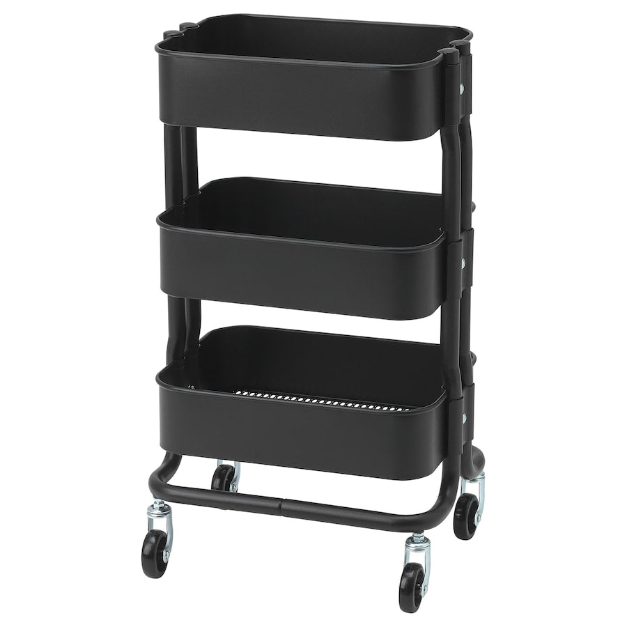IKEA RÅSHULT Trolley, black, 28x38x65 cm