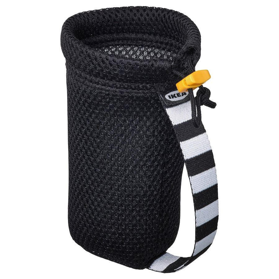 HOPTRASSLA
Bottle carrier, black, 6x15 cm