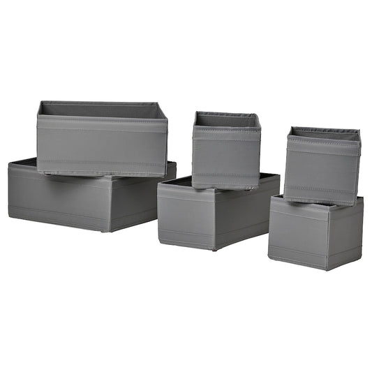 SKUBB Box, set of 6, dark grey
