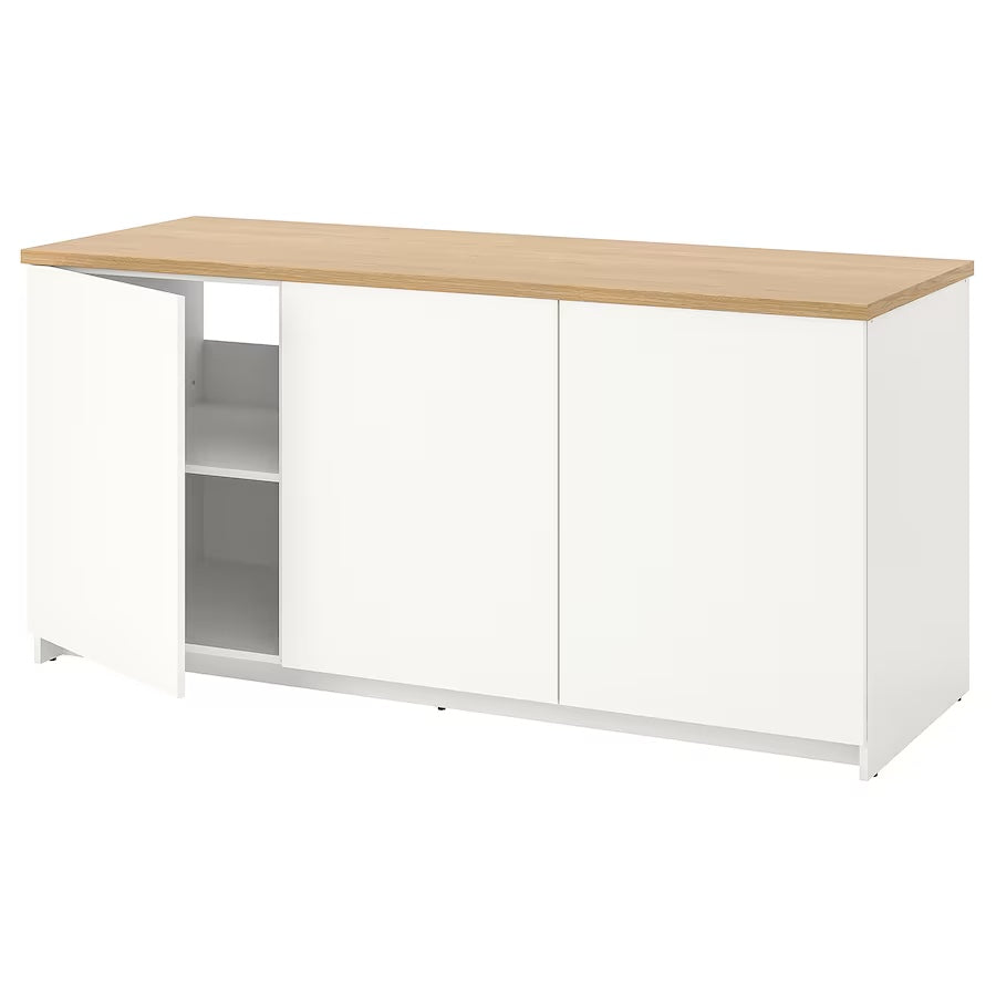 KNOXHULT Base cabinet with doors, white, 180x85 cm