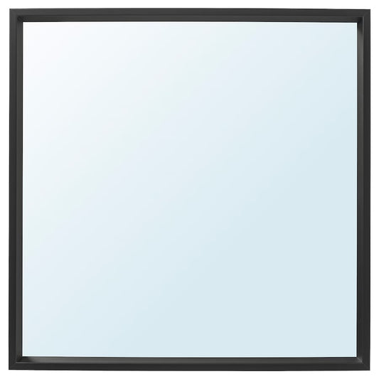 NISSEDAL Mirror, black, 65x65 cm