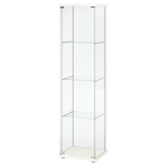 DETOLF Glass-door cabinet, white, 43x163 cm