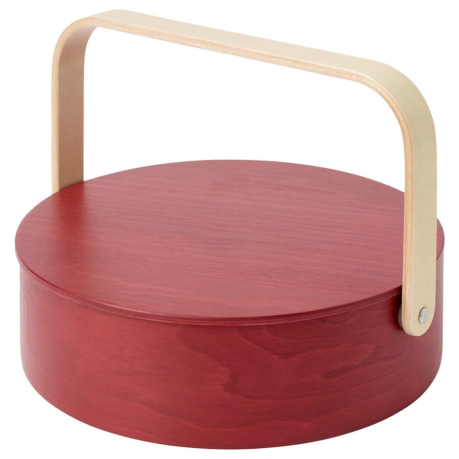 FÖSSTA Serving container with lid, red