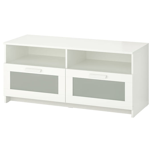 BRIMNES TV bench, white, 120x41x53 cm