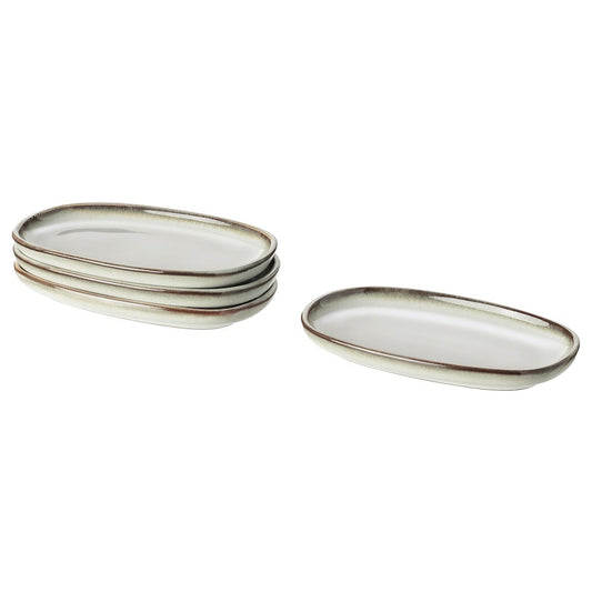 GLADELIG Plate, grey, 12x7 cm