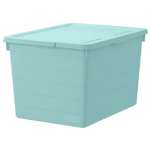 SOCKERBIT Storage box with lid, light blue38x51x30 cm