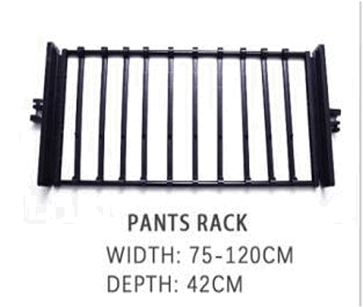 WÔRDRŌB DIY free punch/drill Pants rack 75-120cm Black or white