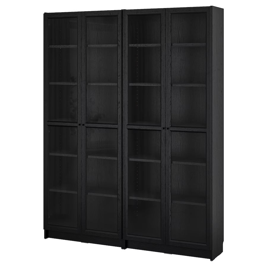 BILLY/OXBERG Bookcase w glass doors,160x202 cm