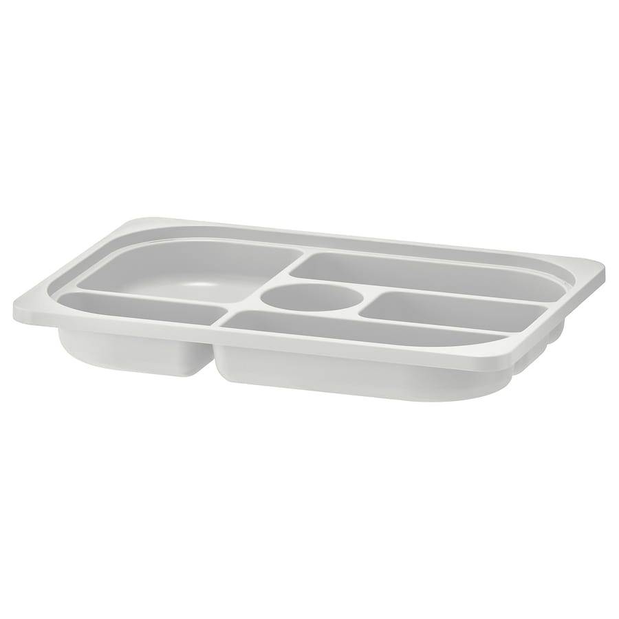 IKEA TROFAST Storage tray with compartments, grey, 42x30x5 cm