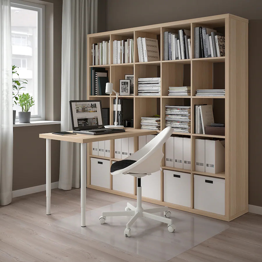 LINNMON / ADILS Desk, white stained oak effect/white, 100x60 cm