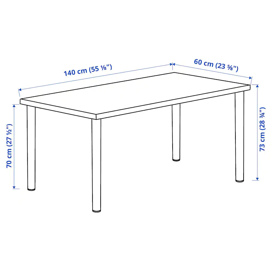 LAGKAPTEN / ADILS Desk, light green/white, 140x60 cm