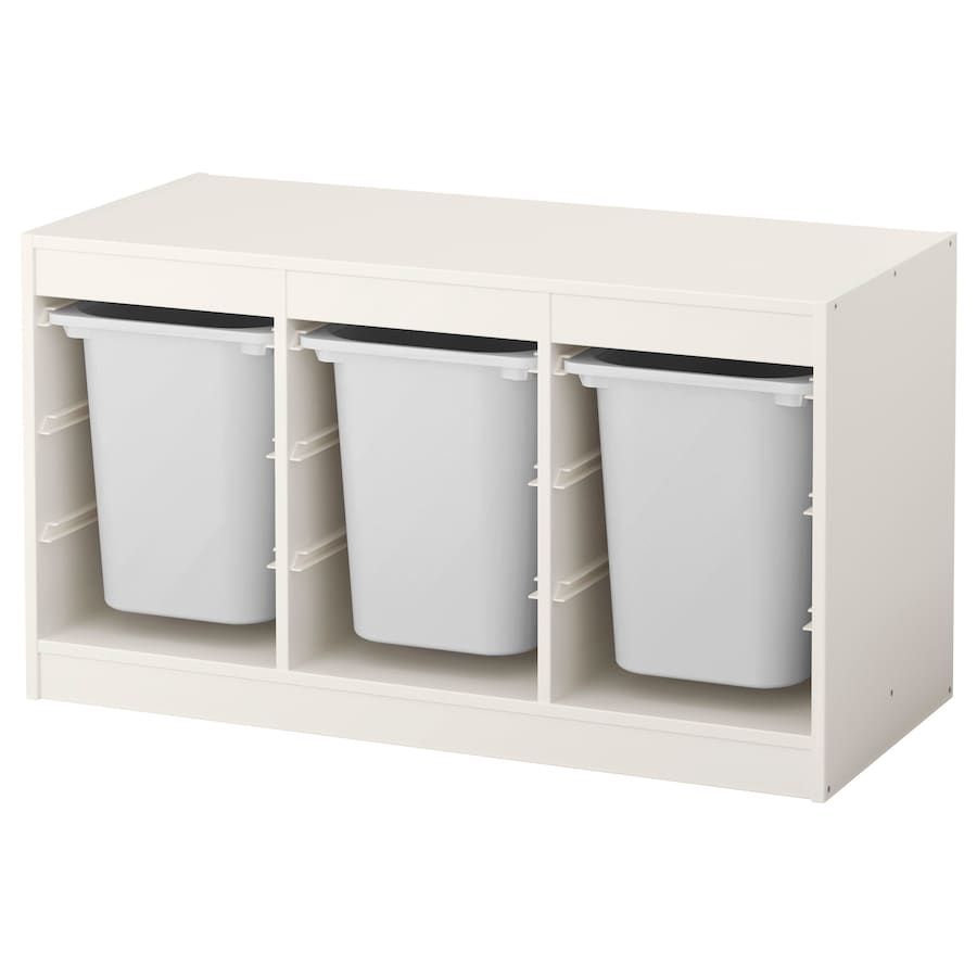 IKEA TROFAST Storage combination with boxes, white/white, 99x44x56 cm