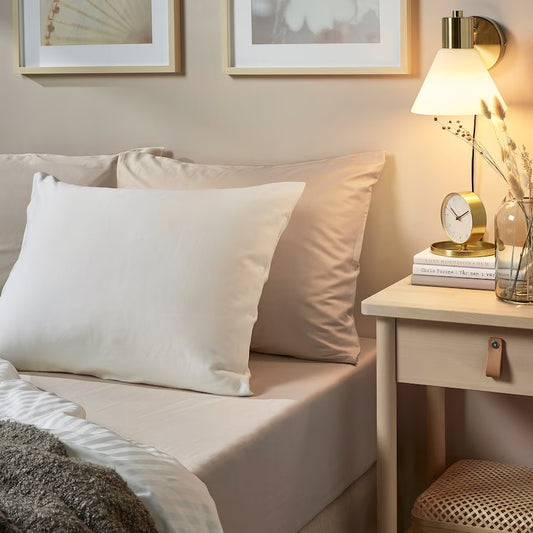 SOMNTUTA Pillowcase, light beige, silky soft lyocell, 50x80 cm