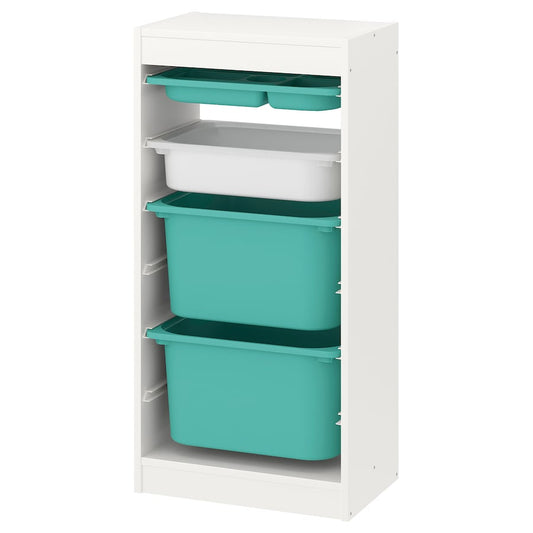 IKEA TROFAST
Storage combination with boxes/tray, white turquoise/white, 46x30x95 cm