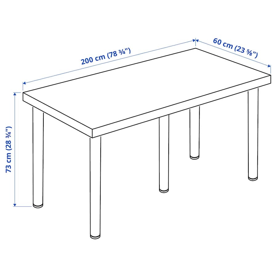 IKEA LAGKAPTEN / ADILS Desk, white, 200x60 cm