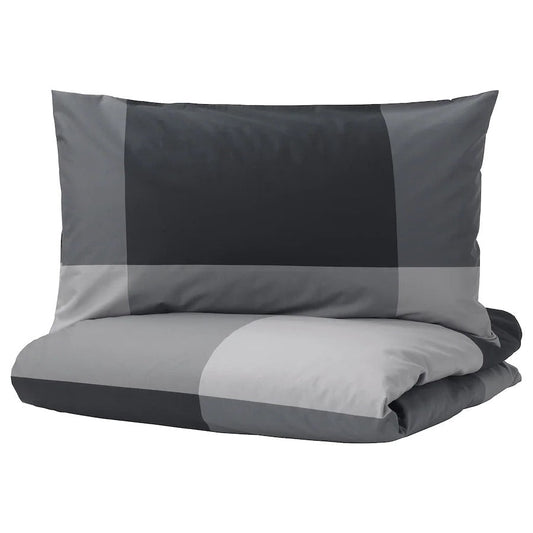 BRUNKRISSLA Duvet cover and 2 pillowcases, black240x220/50x80 cm