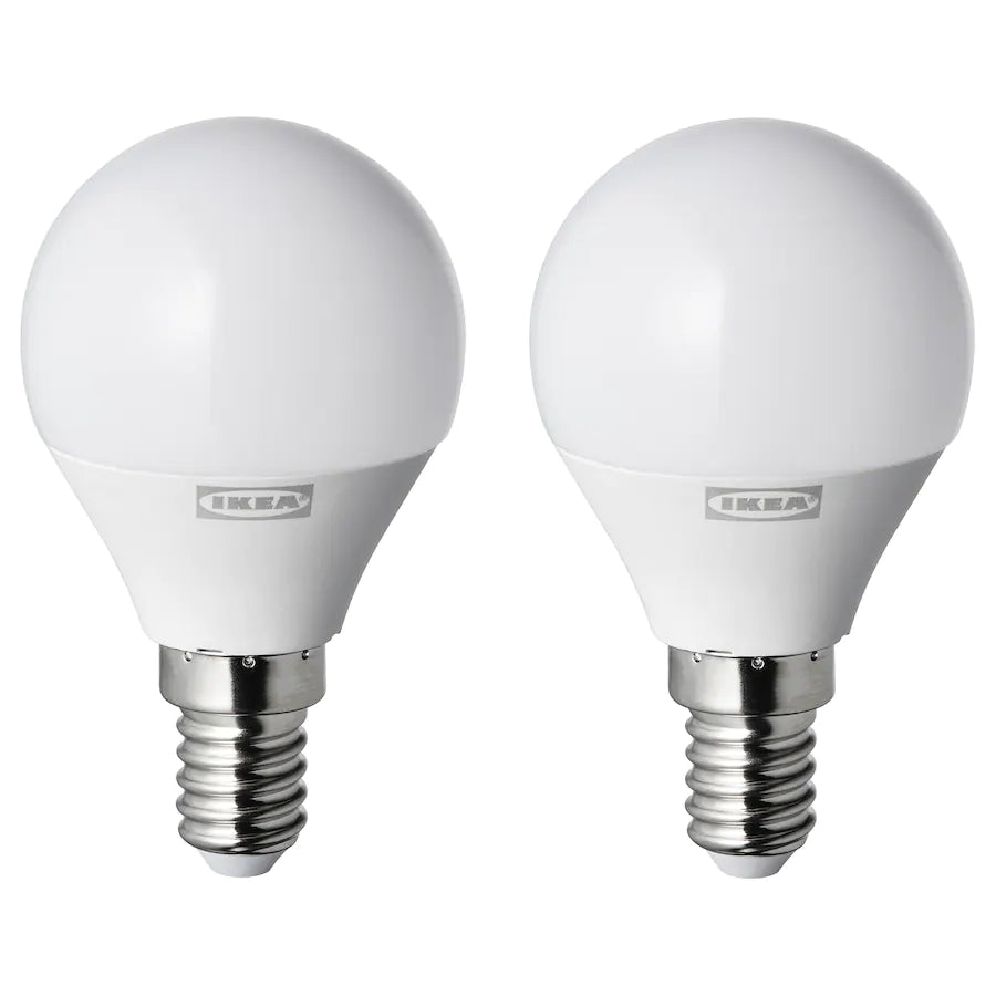 RYET LED bulb E14 250 lumen, globe opal white 2 pieces