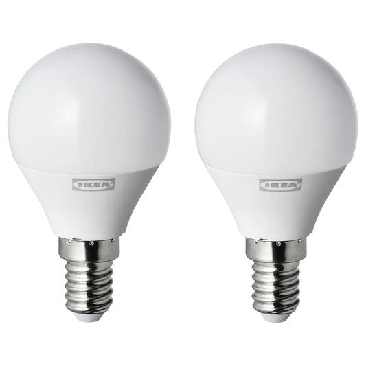 RYET LED bulb E14 250 lumen, globe opal white 2 pieces