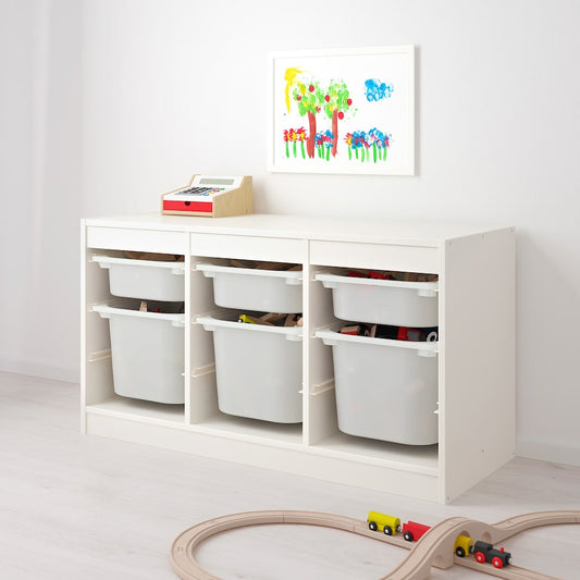 TROFAST Storage combination with boxes, white/white99x44x56 cm
