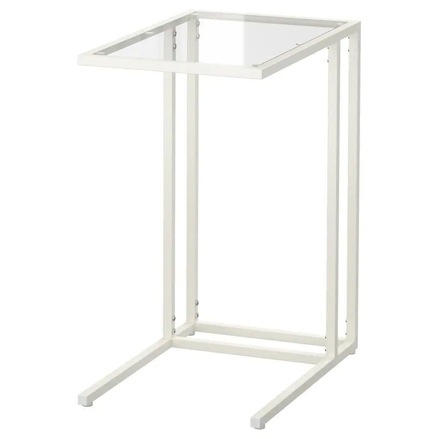 VITTSJÖ Laptop stand, black-brown/glass, 35x65 cm