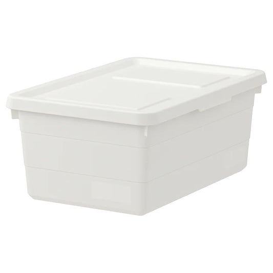 SOCKERBIT Box with lid, white38x25x15 cm