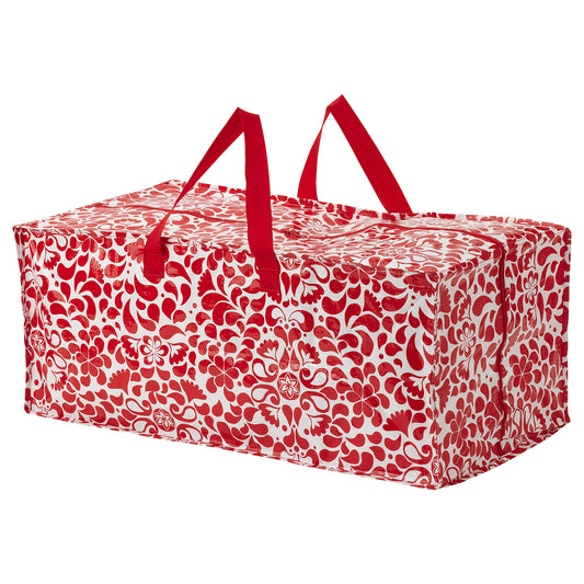 VINTERFINT, storage bag, floral pattern red, 35x73x30cm