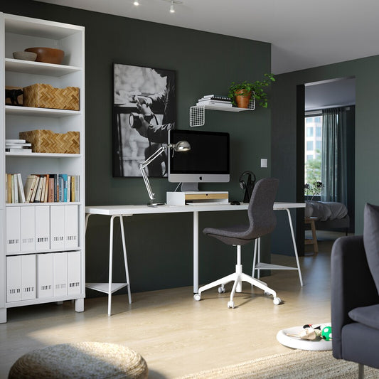 LAGKAPTEN / TILLSLAG Desk, white, 200x60 cm