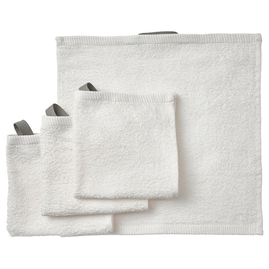 DIMFORSEN Washcloth, white, 30x30 cm