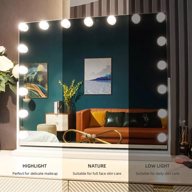 PRIDĒ Vanity mirror 15 LED bulbs, 58 x 46 cm