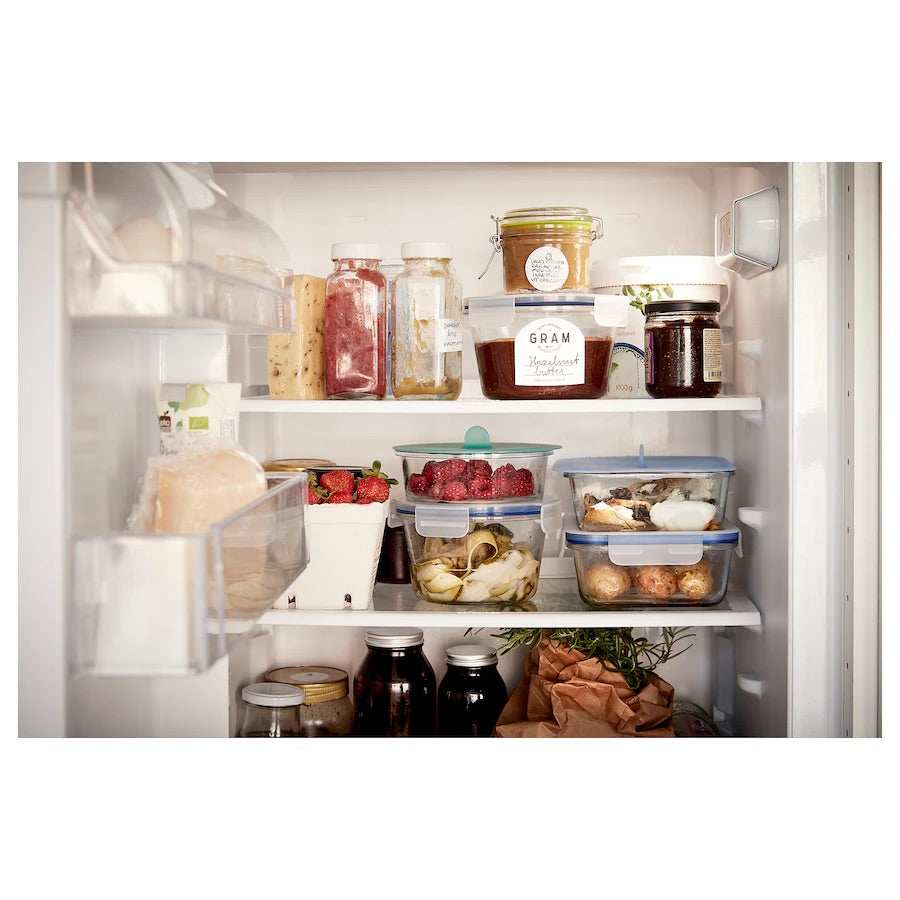 IKEA 365+ Food container with lid, square glass/plastic600 ml