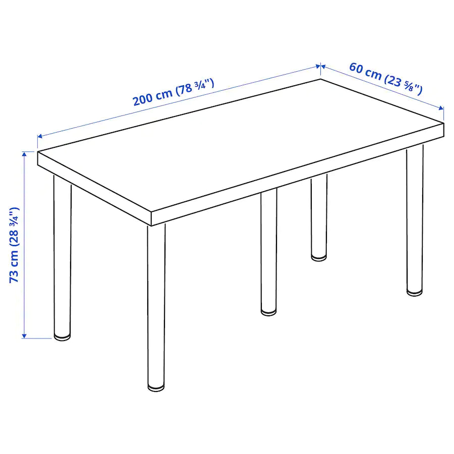 LAGKAPTEN / ADILS Desk, white, 200x60 cm