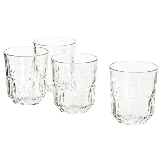 SÄLLSKAPLIG Glass, clear glass/patterned9 oz