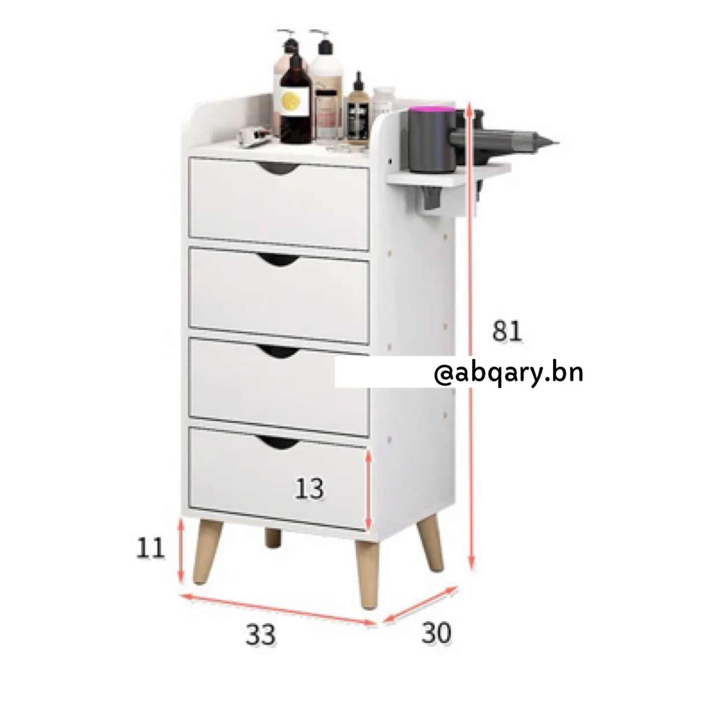 PRIDĒ multi functional cabinet/4 drawers 81x33x30cm