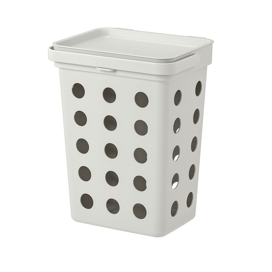 HÅLLBAR Bin with lid for organic waste, light grey, 10 l